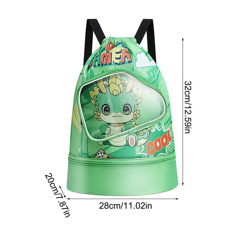 Fun Cartoon Kids Swim Backpack with Wet/Dry Storage & Shoe Pocket - ToylandEU