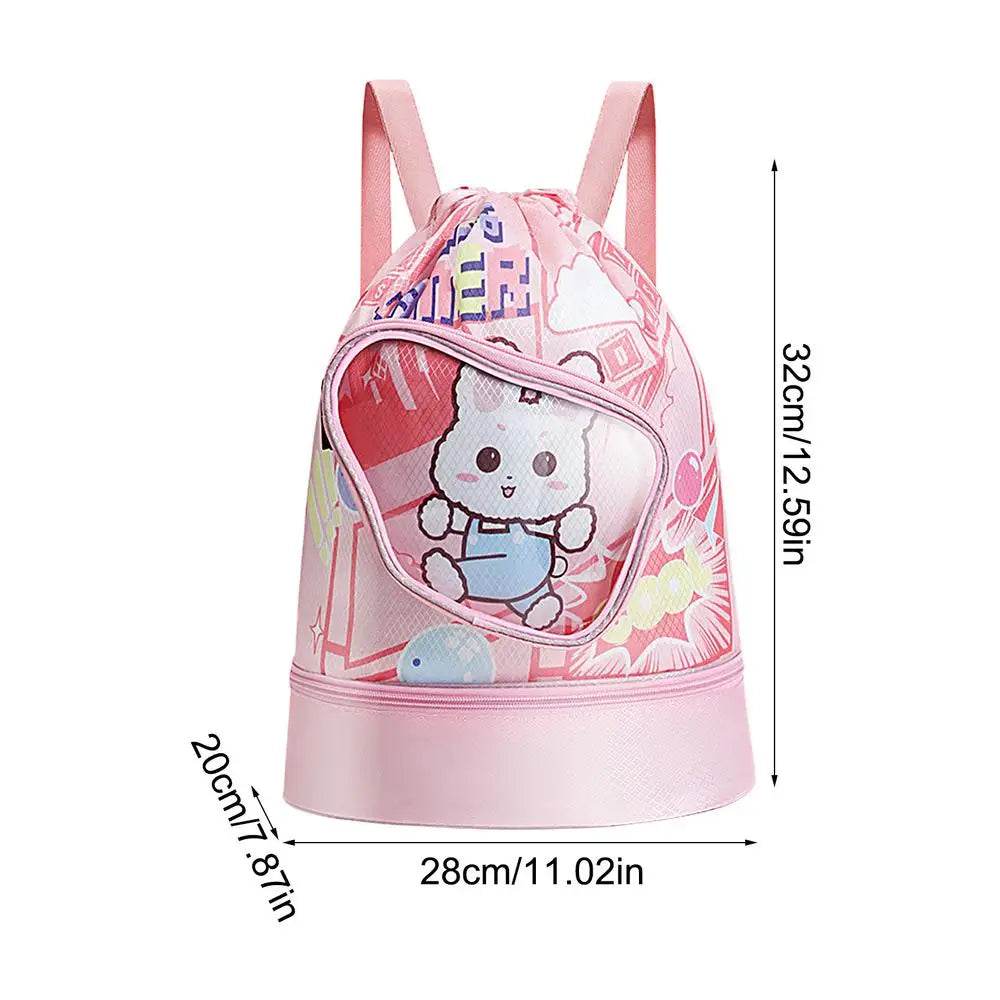 Fun Cartoon Kids Swim Backpack with Wet/Dry Storage & Shoe Pocket - ToylandEU