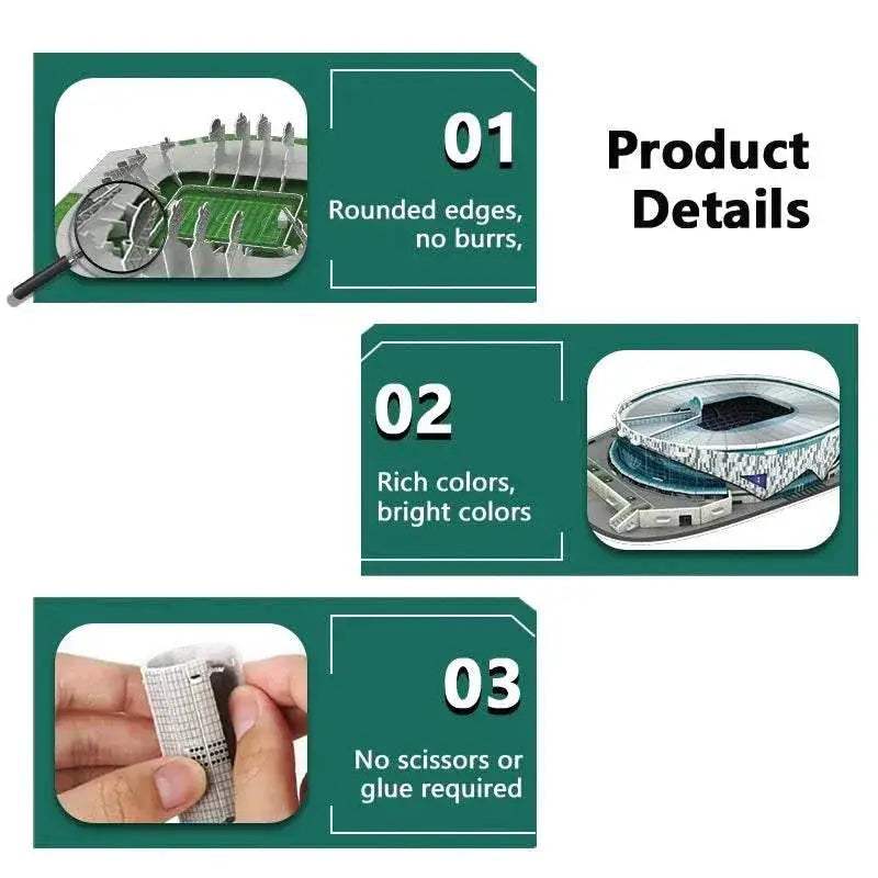  Fun Premium 3D Paper Puzzle Football Stadium Model Kit -  ToylandEU™