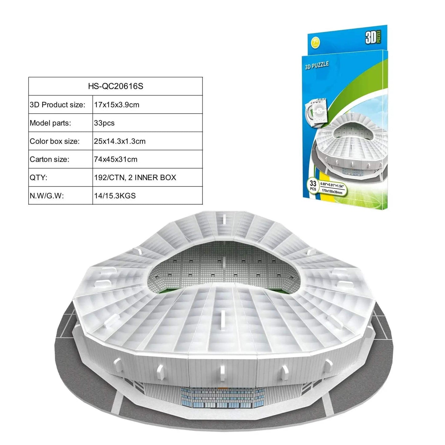  Fun Premium 3D Paper Puzzle Football Stadium Model Kit -  ToylandEU™