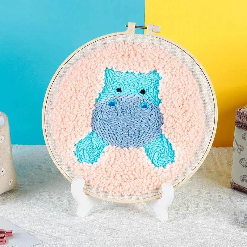  Fun and Easy Punch Needle Embroidery Kit for All Ages - Colorful Animal Cross Stitch Yarn Crafting Set -  ToylandEU™