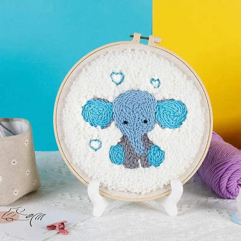  Fun and Easy Punch Needle Embroidery Kit for All Ages - Colorful Animal Cross Stitch Yarn Crafting Set -  ToylandEU™