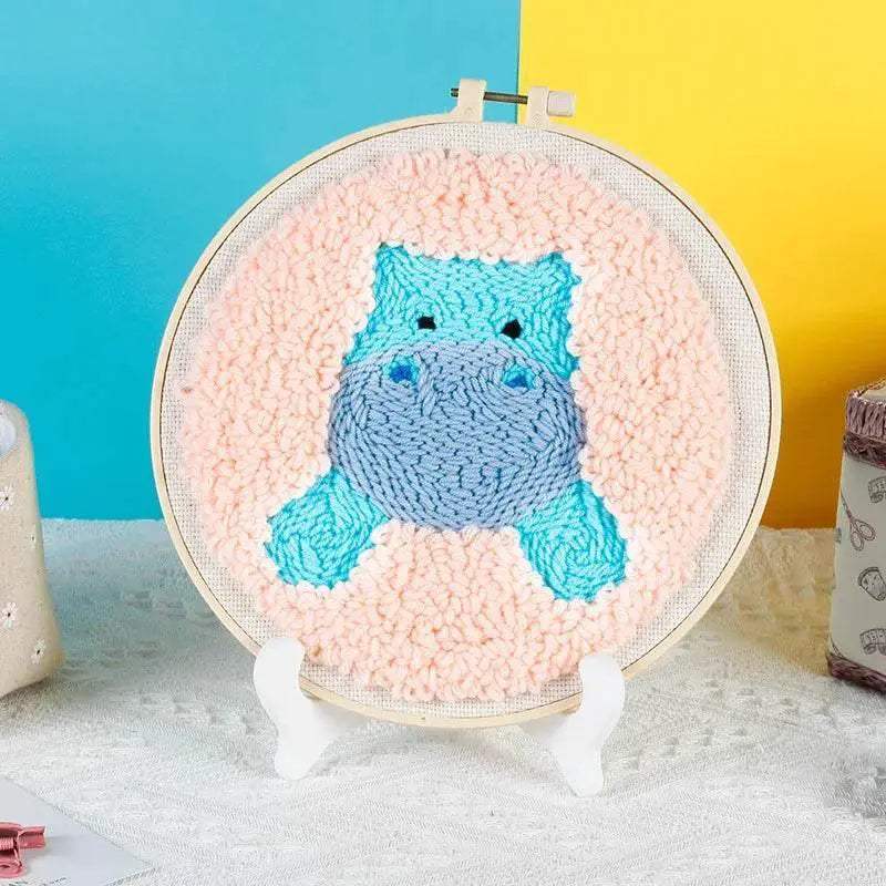  Fun and Easy Punch Needle Embroidery Kit for All Ages - Colorful Animal Cross Stitch Yarn Crafting Set -  ToylandEU™
