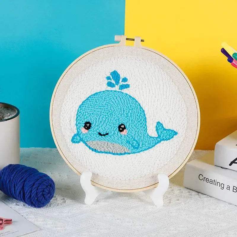  Fun and Easy Punch Needle Embroidery Kit for All Ages - Colorful Animal Cross Stitch Yarn Crafting Set -  ToylandEU™