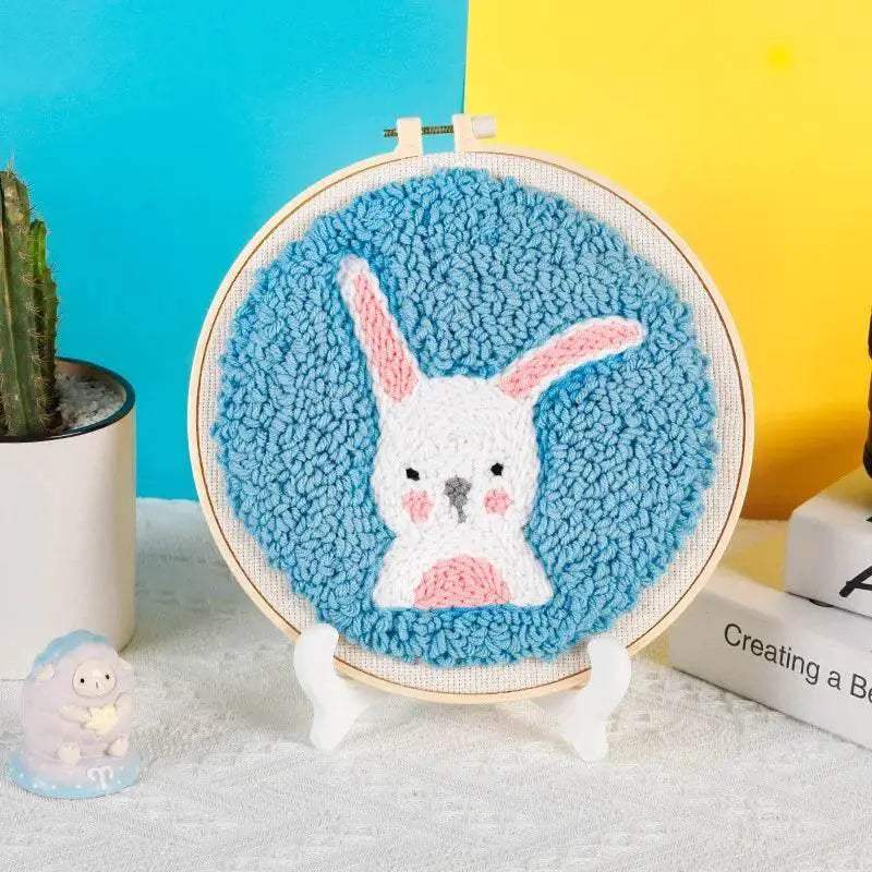  Fun and Easy Punch Needle Embroidery Kit for All Ages - Colorful Animal Cross Stitch Yarn Crafting Set -  ToylandEU™