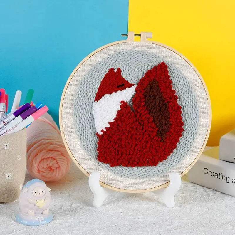  Fun and Easy Punch Needle Embroidery Kit for All Ages - Colorful Animal Cross Stitch Yarn Crafting Set -  ToylandEU™