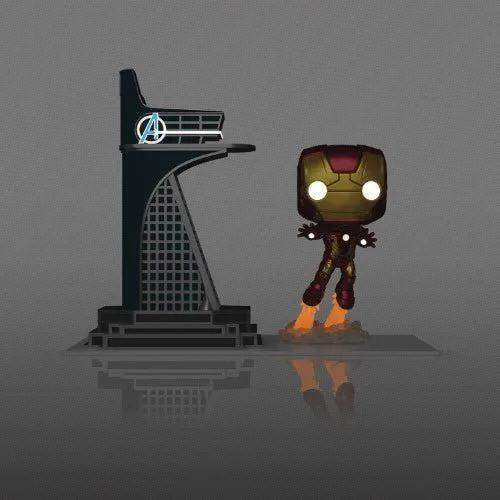 Funko Pop! Town 35 - Marvel Avengers Tower & Iron Man Glow in the Dark Bobblehead Figure - Previews Exclusive - ToyShnip