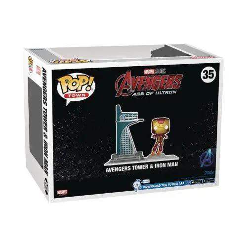 Funko Pop! Town 35 - Marvel Avengers Tower & Iron Man Glow in the Dark Bobblehead Figure - Previews Exclusive - ToyShnip