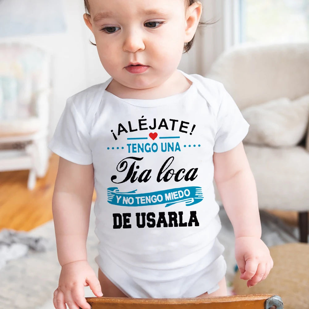 Funny Baby Romper With Slogan Stay Away I Have A Crazy Aunt Unisex Newborn Short Sleeve Jumpsuit - ToylandEU