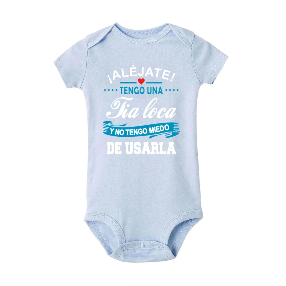 Funny Baby Romper With Slogan Stay Away I Have A Crazy Aunt Unisex Newborn Short Sleeve Jumpsuit - ToylandEU