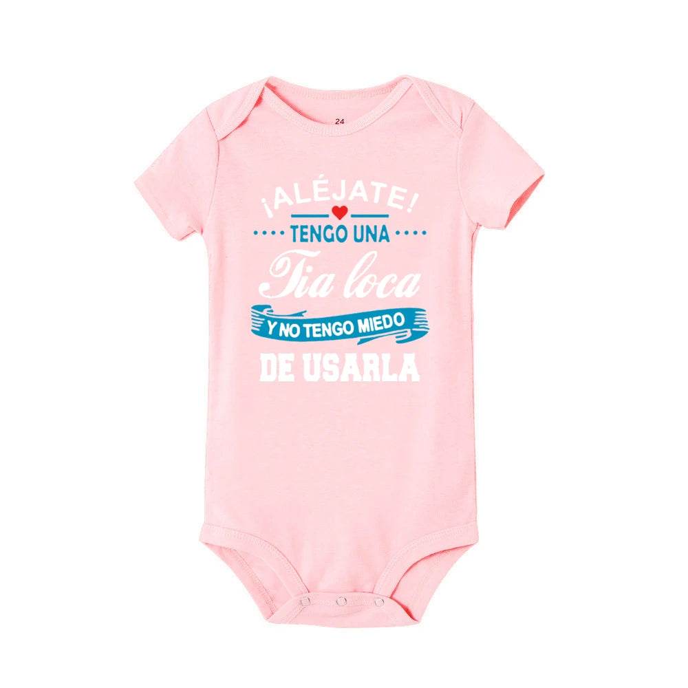 Funny Baby Romper With Slogan Stay Away I Have A Crazy Aunt Unisex Newborn Short Sleeve Jumpsuit - ToylandEU