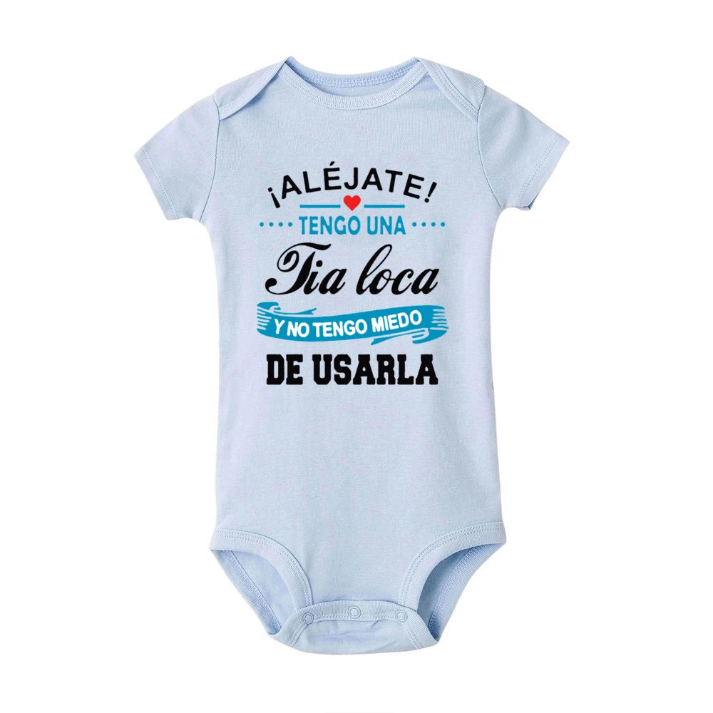 Funny Baby Romper With Slogan Stay Away I Have A Crazy Aunt Unisex Newborn Short Sleeve Jumpsuit - ToylandEU