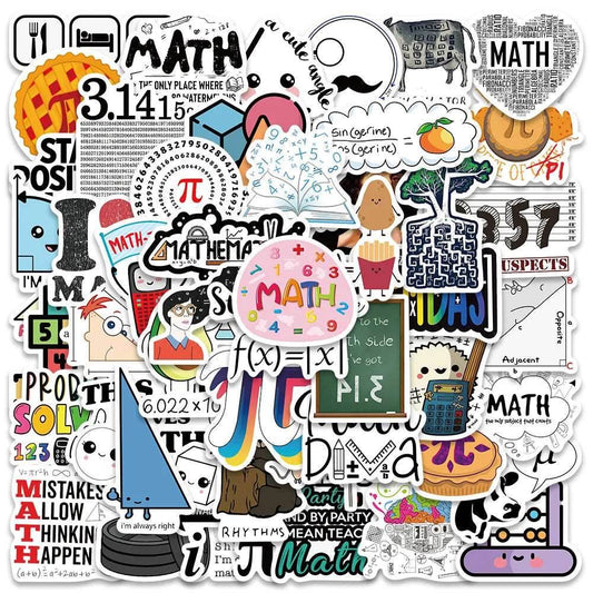 Funny Cartoon Math Stickers for Laptops - Waterproof DIY Graffiti Set - ToylandEU