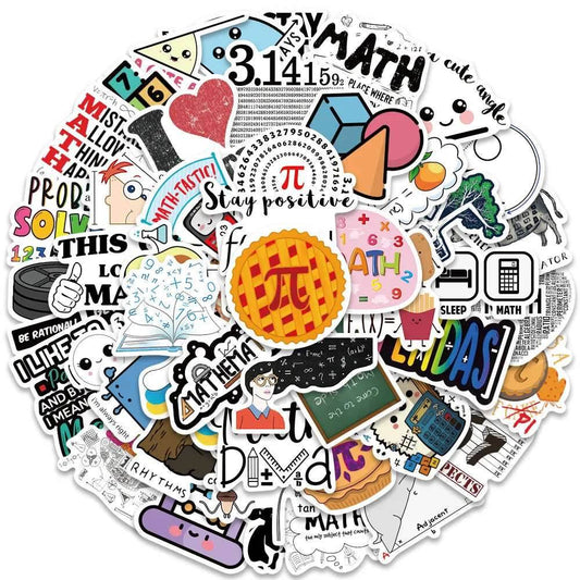 Funny Cartoon Math Stickers for Laptops - Waterproof DIY Graffiti Set - ToylandEU
