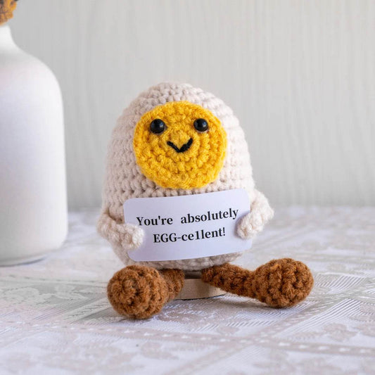 Funny Crochet Positive Energy Egg Doll Home Decor Gift - ToylandEU