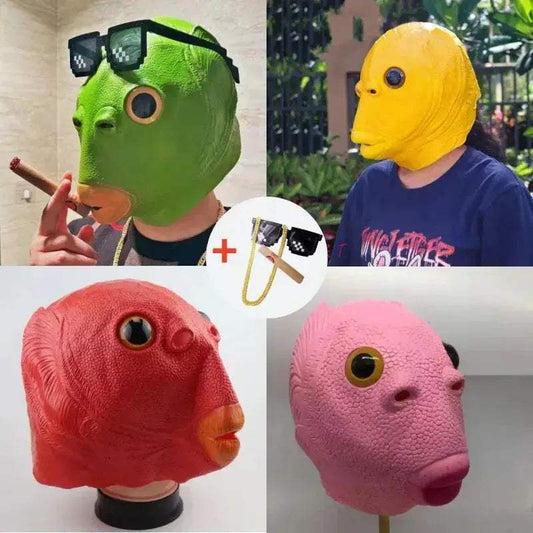  Funny Fish Head Mask Silica Gel For Halloween Parties -  ToylandEU™
