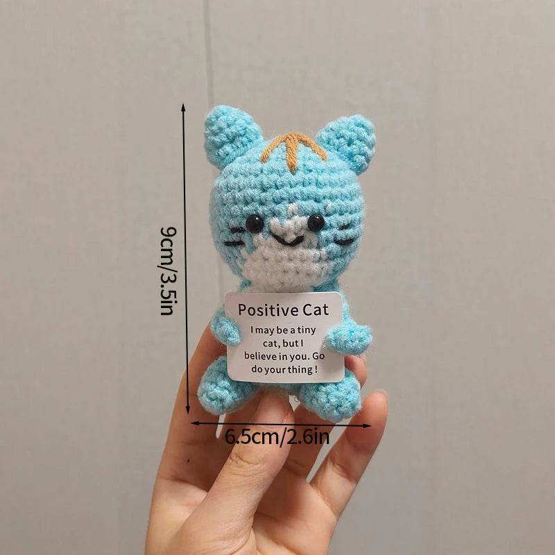 Funny Handmade Positive Energy Bee Doll With Card Home Room Decoration Crochet Knitting Shark Doll Ornament Christmas Party Gift - ToylandEU