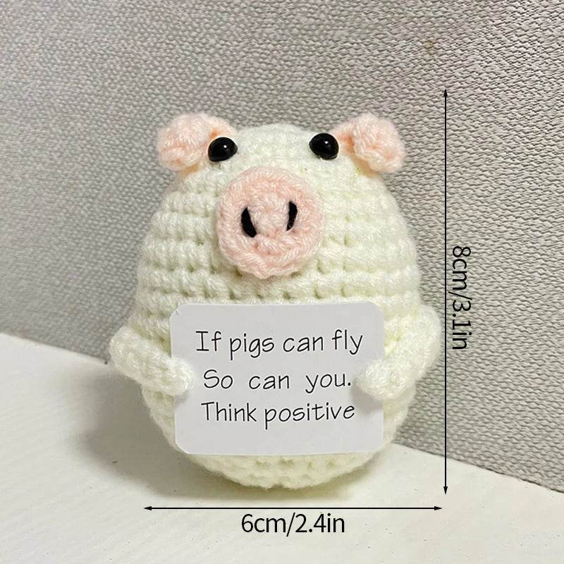 Funny Handmade Positive Energy Bee Doll With Card Home Room Decoration Crochet Knitting Shark Doll Ornament Christmas Party Gift - ToylandEU