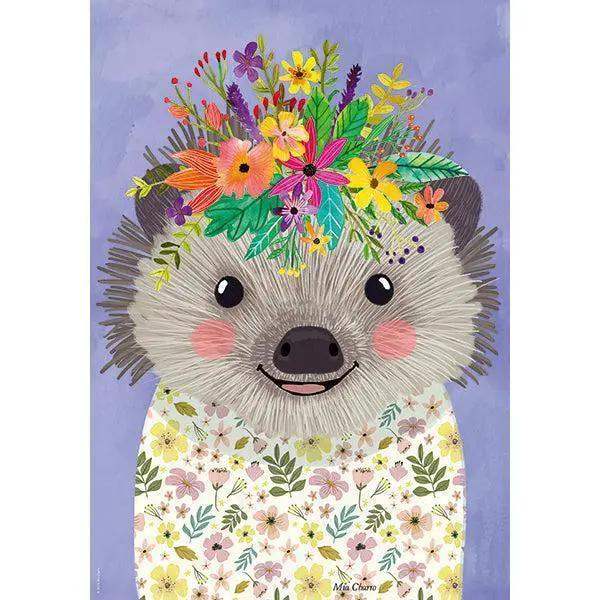 Whimsical Hedgehog Floral Friends 500 Pieces Jigsaw Puzzle Relaxing Fun - ToylandEU