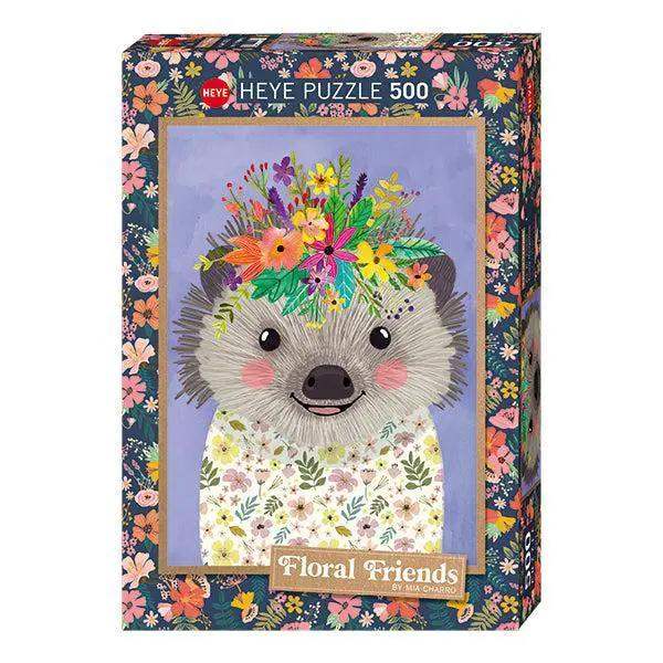 Funny Hedgehog Floral Friends 500 Piece Jigsaw Puzzle Heye - Puzzle Merchant
