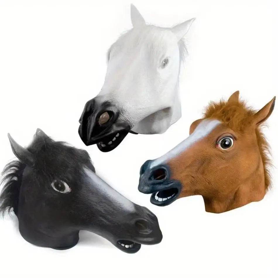 Funny Mask Horse Head Latex For Adult Halloween Parties - ToylandEU