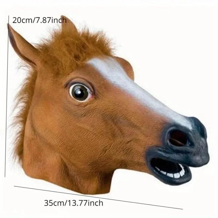 Funny Mask Horse Head Latex For Adult Halloween Parties - ToylandEU