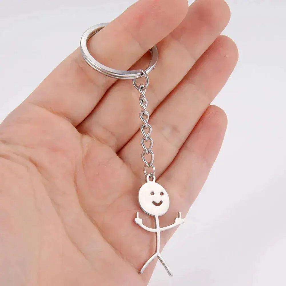  Funny Middle Finger Keychain Stainless Steel Gift -  ToylandEU™