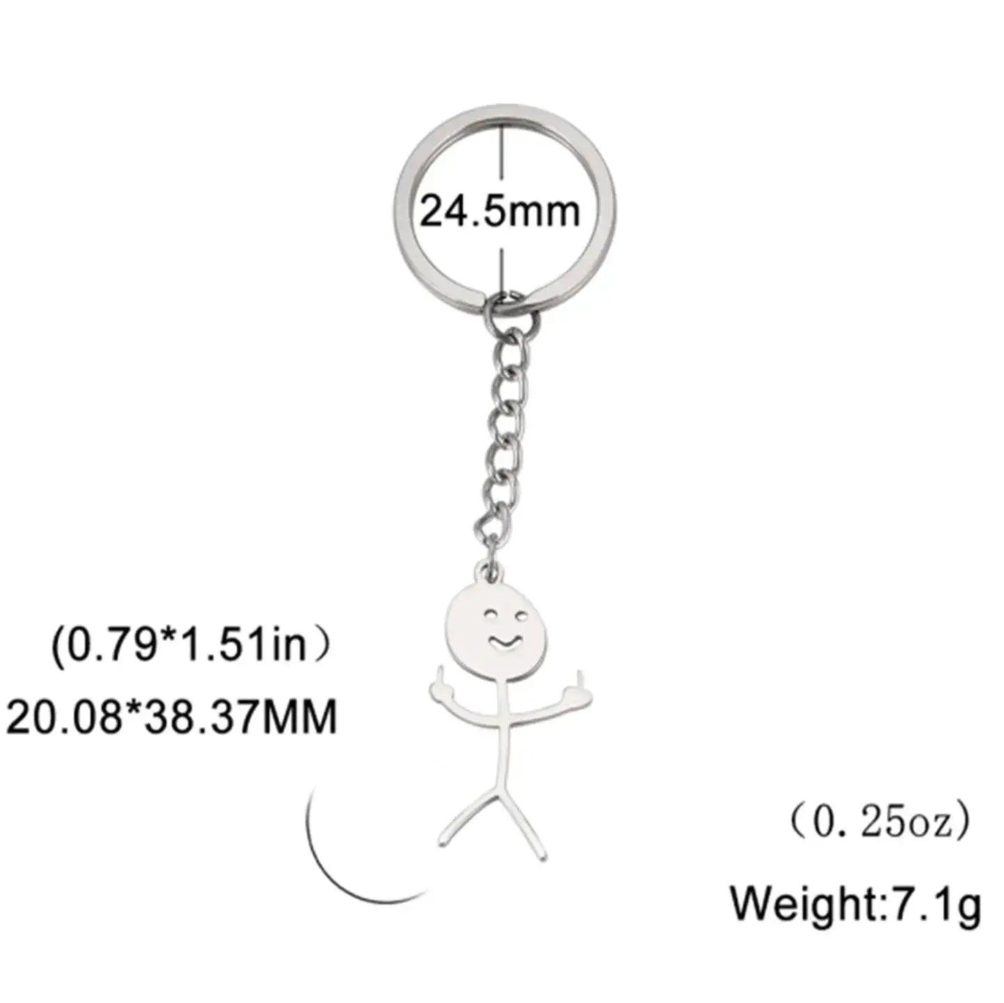  Funny Middle Finger Keychain Stainless Steel Gift -  ToylandEU™