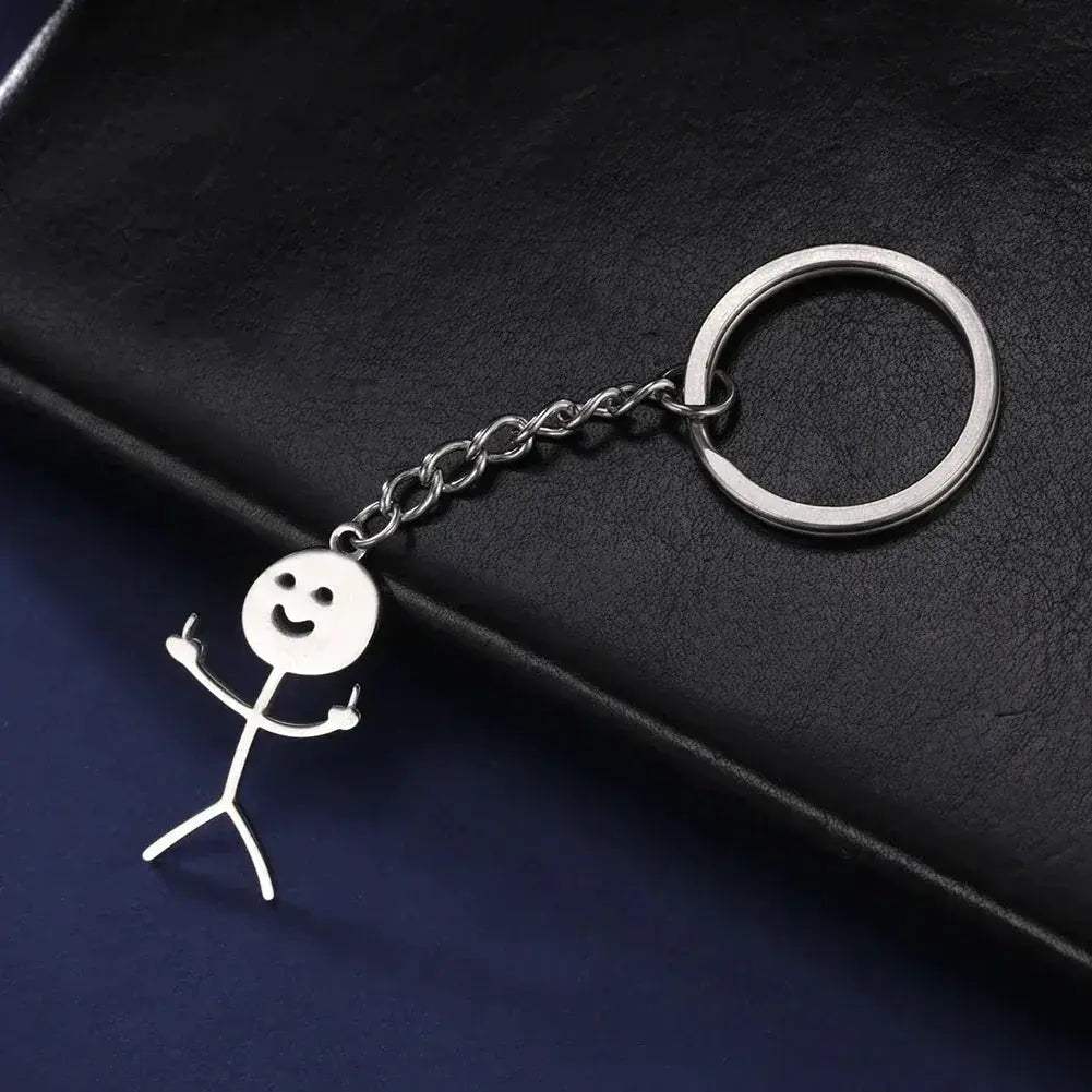 Funny Middle Finger Keychain Stainless Steel Gift For Friends - ToylandEU