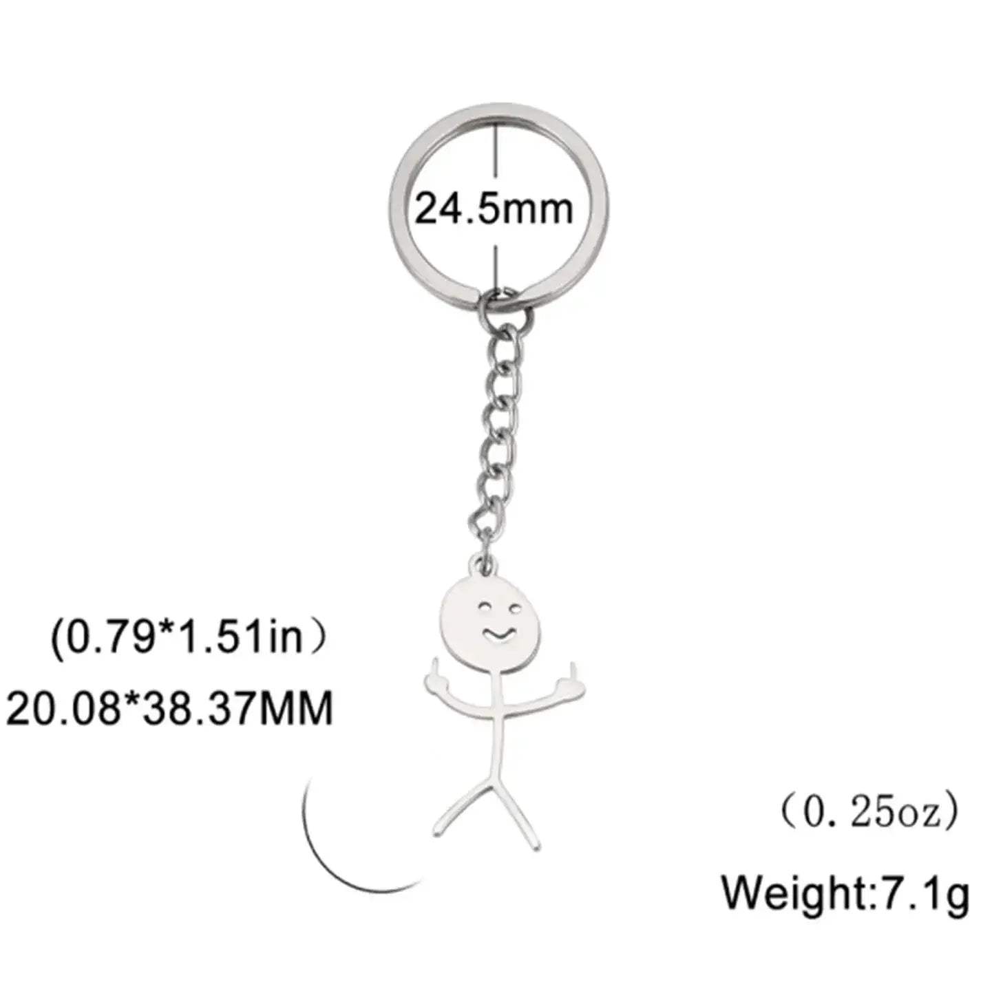Funny Middle Finger Keychain Stainless Steel Gift For Friends - ToylandEU
