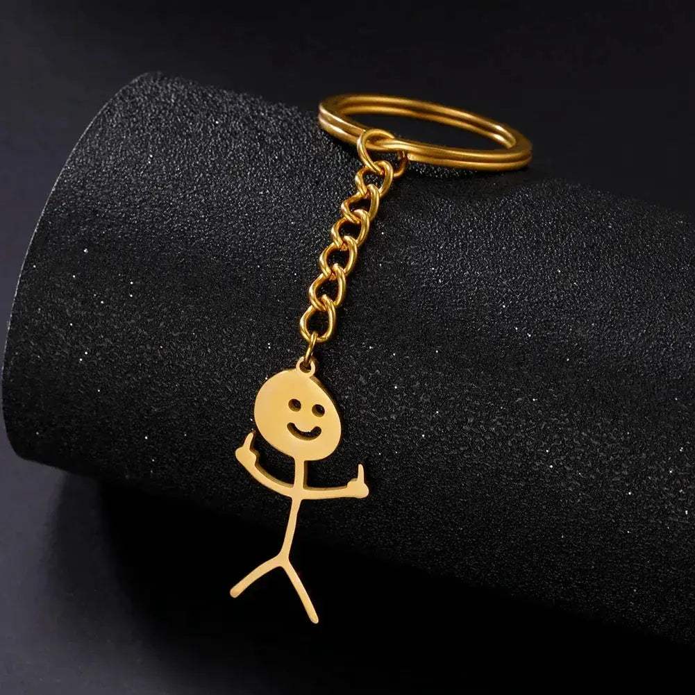 Funny Middle Finger Keychain Stainless Steel Gift For Friends - ToylandEU