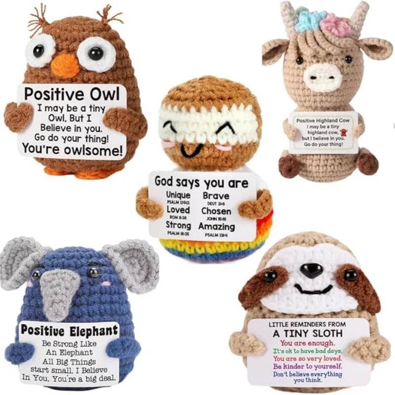Funny Positive Crochet Dolls Emotional Support Gift for Mom Friend Home Party Office Desk Decoration - ToylandEU