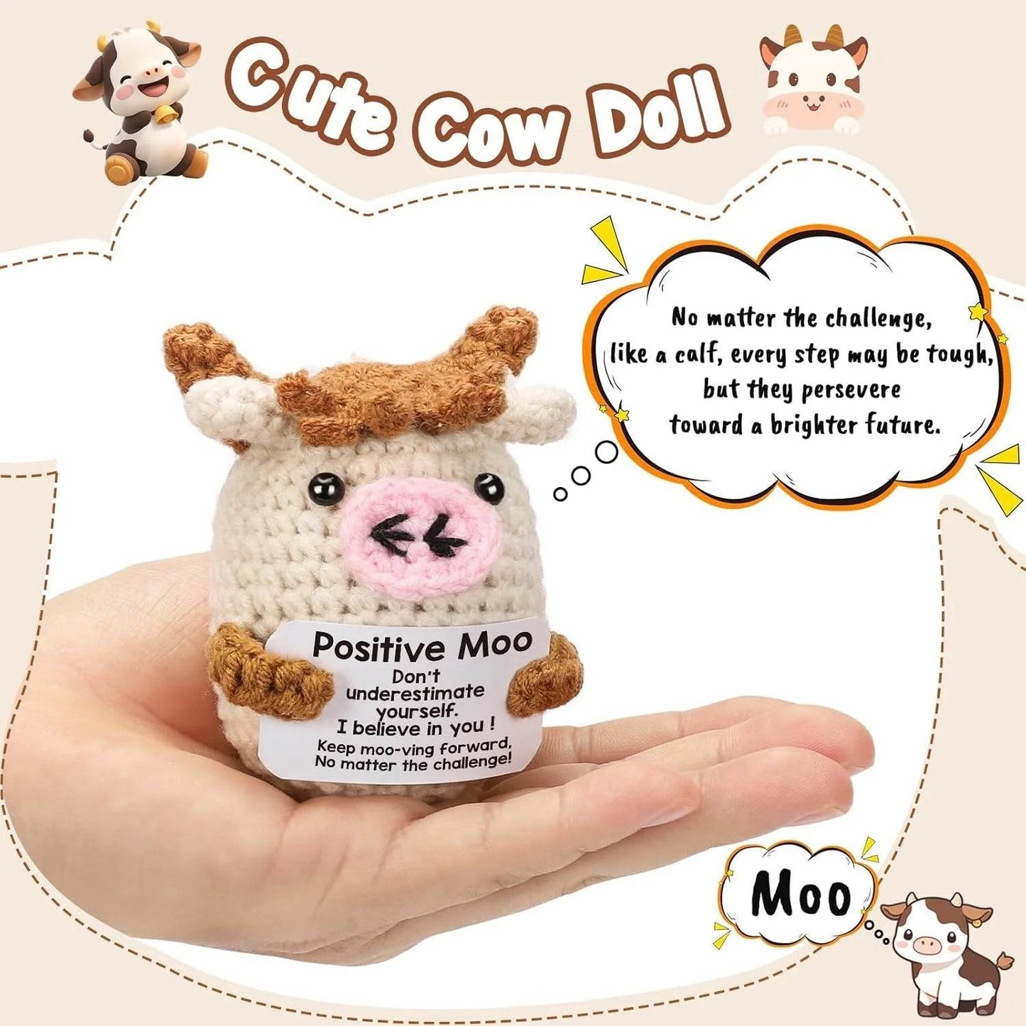 Funny Positive Crochet Dolls Emotional Support Gift for Mom Friend Home Party Office Desk Decoration - ToylandEU