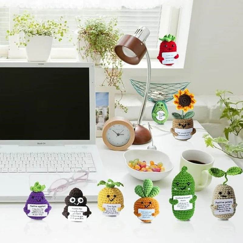 Funny Positive Crochet Dolls Emotional Support Gift for Mom Friend Home Party Office Desk Decoration - ToylandEU