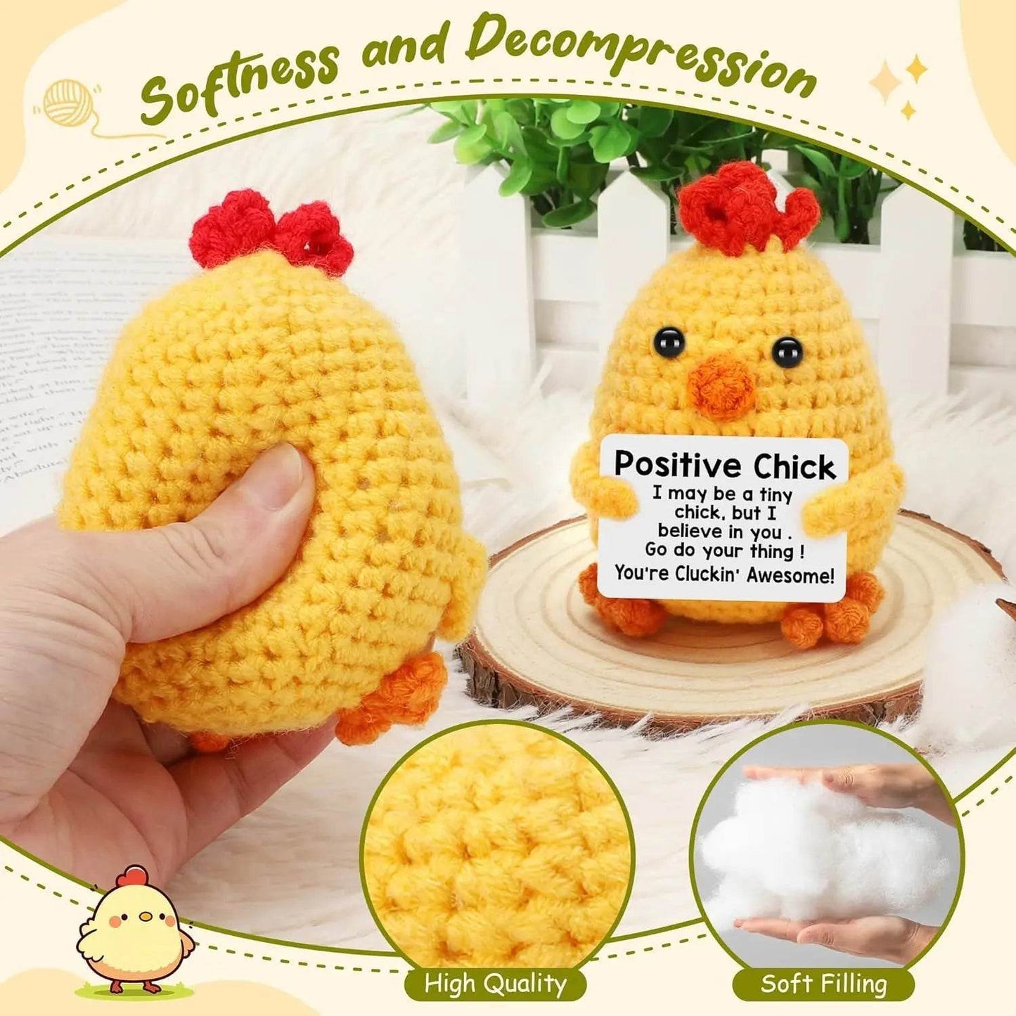 Funny Positive Crochet Dolls Emotional Support Gift for Mom Friend Home Party Office Desk Decoration - ToylandEU