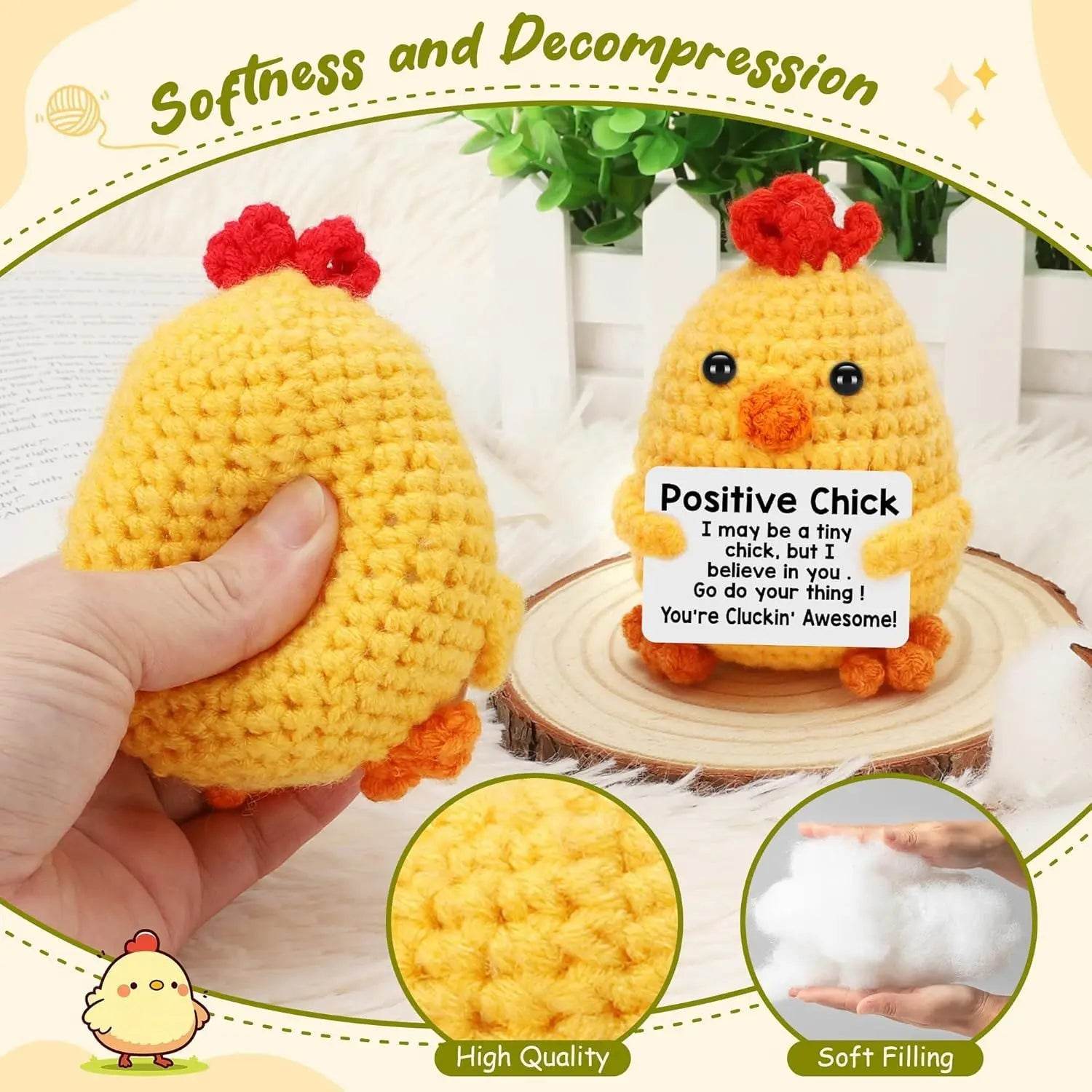 Funny Positive Crochet Dolls Emotional Support Gift for Mom Friend Home Party Office Desk Decoration - ToylandEU