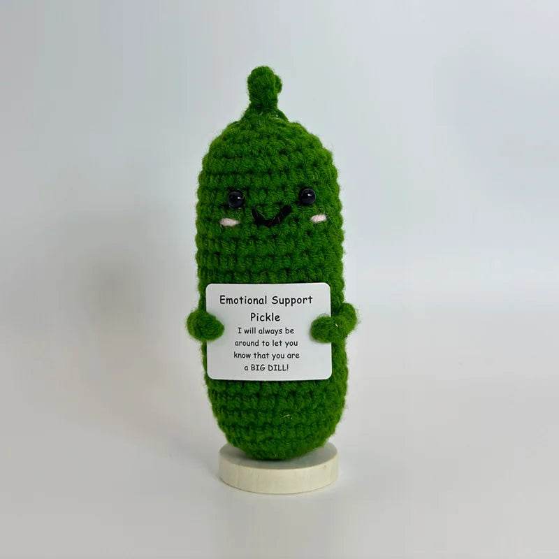 Funny Positive Crochet Sunshine Doll Desktop Ornament Handmade Cheer Emotional Support Sun with Card Home Party Decor - ToylandEU