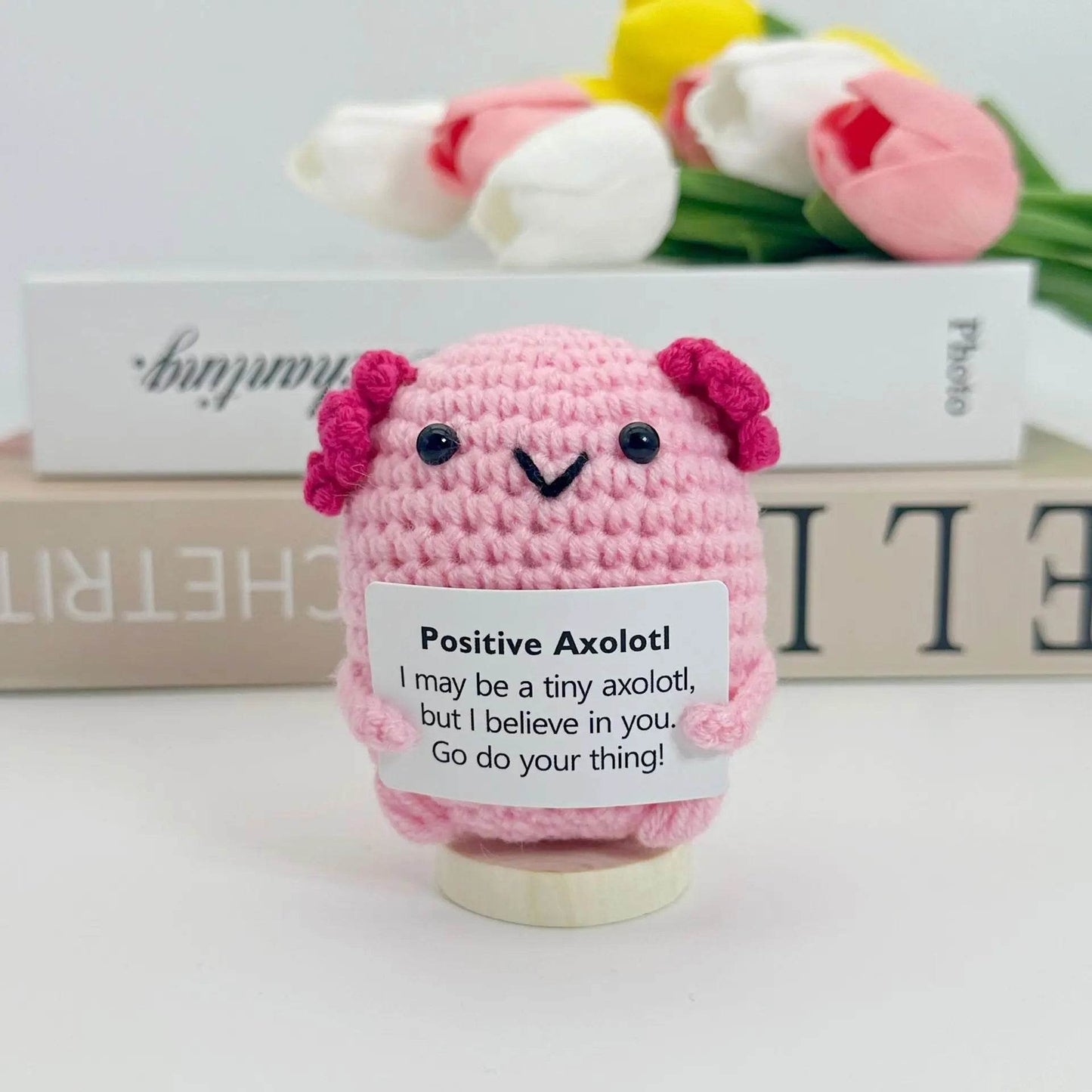 Funny Positive Crochet Sunshine Doll Desktop Ornament Handmade Cheer Emotional Support Sun with Card Home Party Decor - ToylandEU