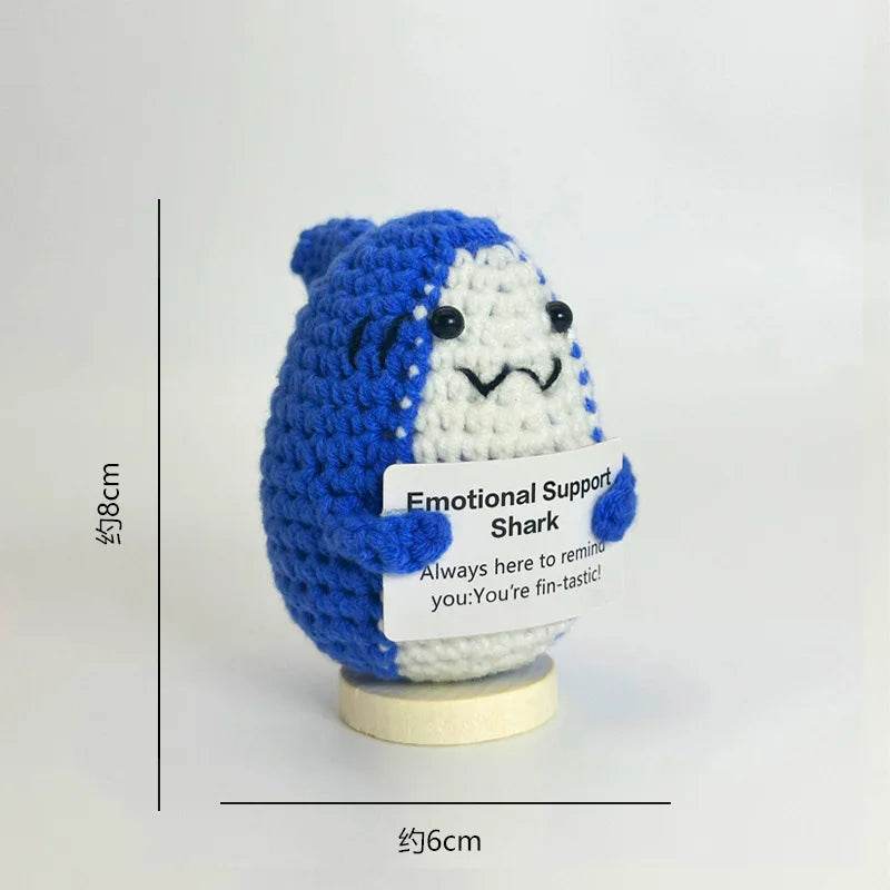 Funny Positive Crochet Sunshine Doll Desktop Ornament Handmade Cheer Emotional Support Sun with Card Home Party Decor - ToylandEU