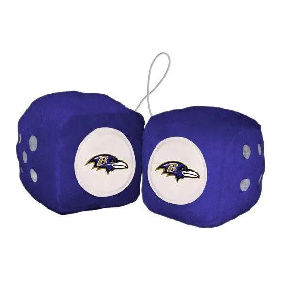  Baltimore Ravens Fuzzy Dice Plush Car Decor With Logo -  ToylandEU™