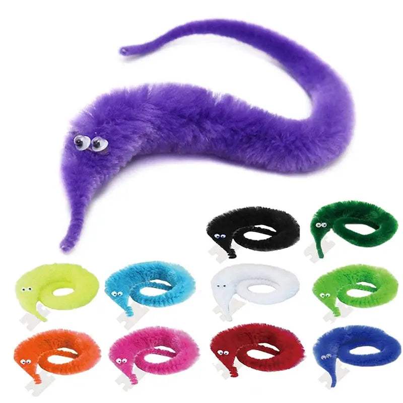 Fuzzy Magic Worm Toy On Invisible String Beginner Friendly - ToylandEU