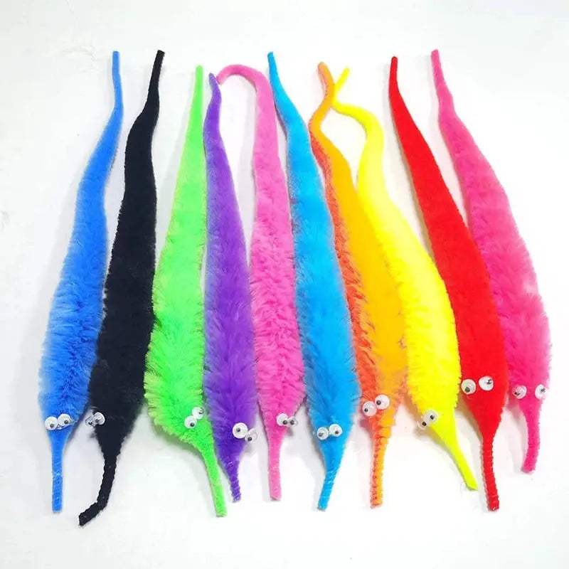 Fuzzy Magic Worm Toy On Invisible String Beginner Friendly - ToylandEU