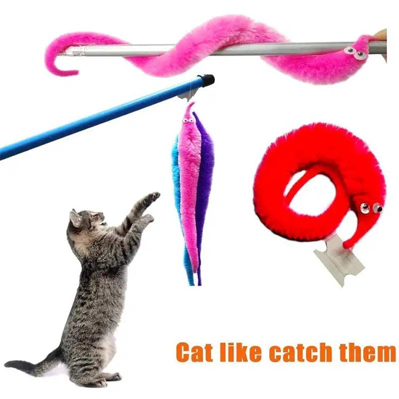 Fuzzy Magic Worm Toy On Invisible String Beginner Friendly - ToylandEU