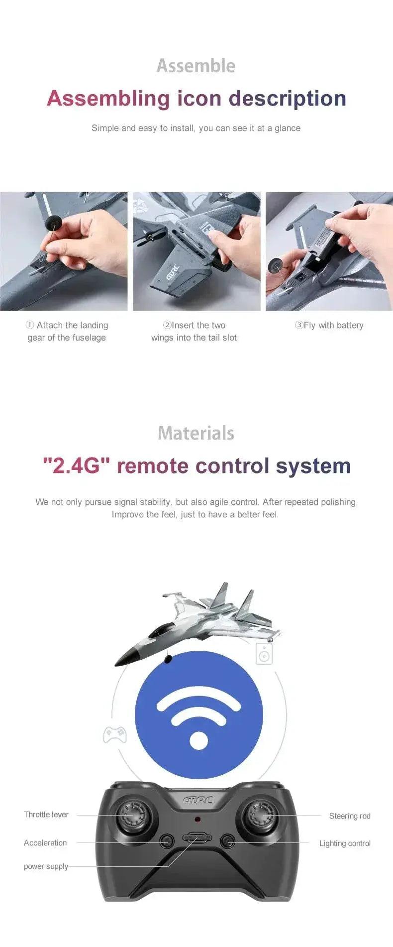 G1 Drone Glider Beginner RC Aircraft Foam Outdoor Plane -  ToylandEU™