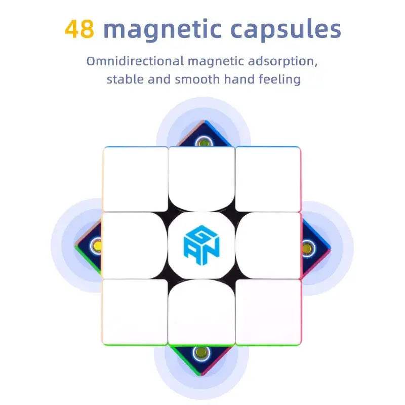 GAN 356 M 3x3x3 Magnetic Magic Speed Cube Stickerless Gan 356M Professional Fidget Toys GAN 356 M Lite Cubo Magico Puzzle - ToylandEU