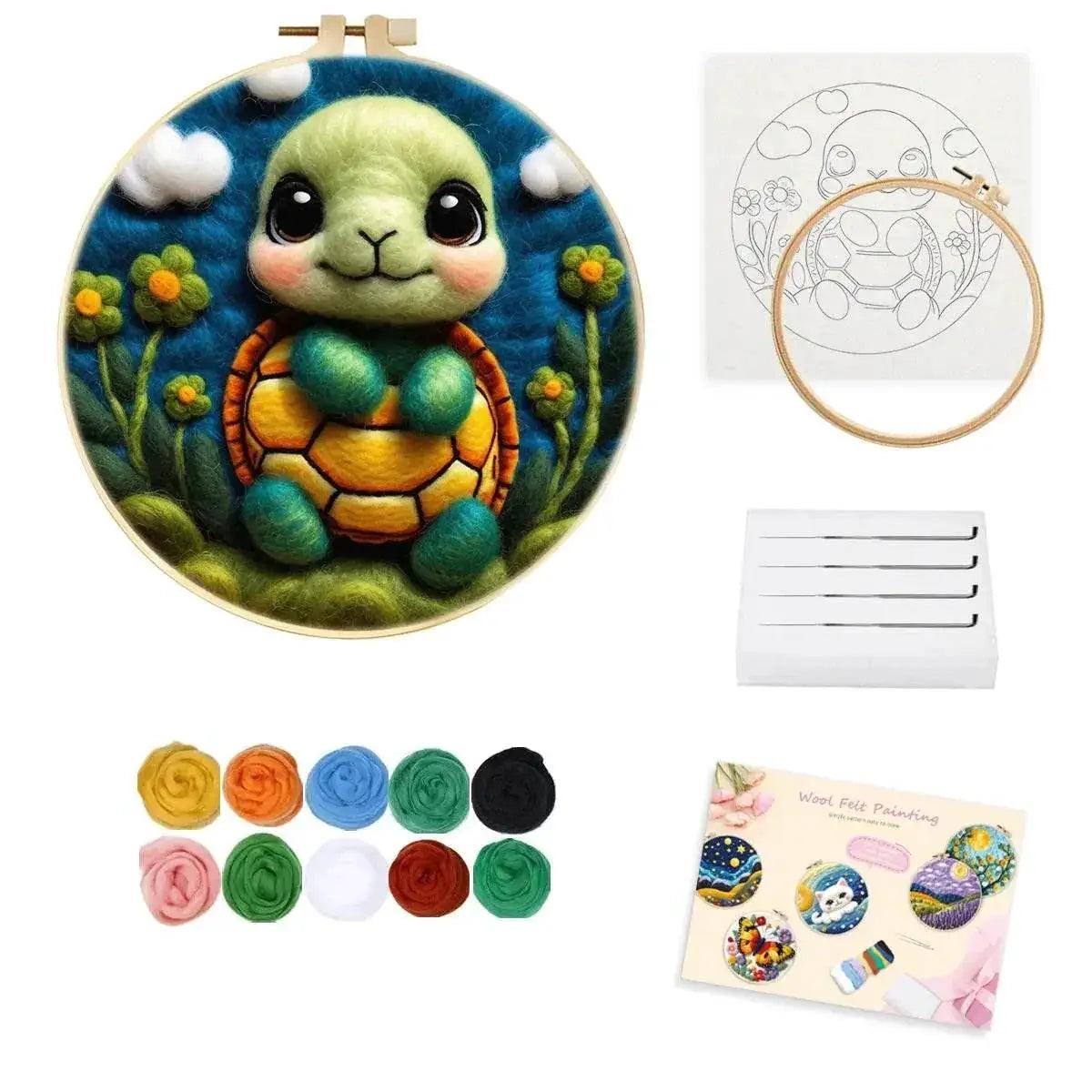  GATYZTORY DIY Wool Painting Kit With Frame Felting Needles Handmade Picture Kit Hot Air Balloon For Home Decors Crafts Gift ﻿ -  ToylandEU™
