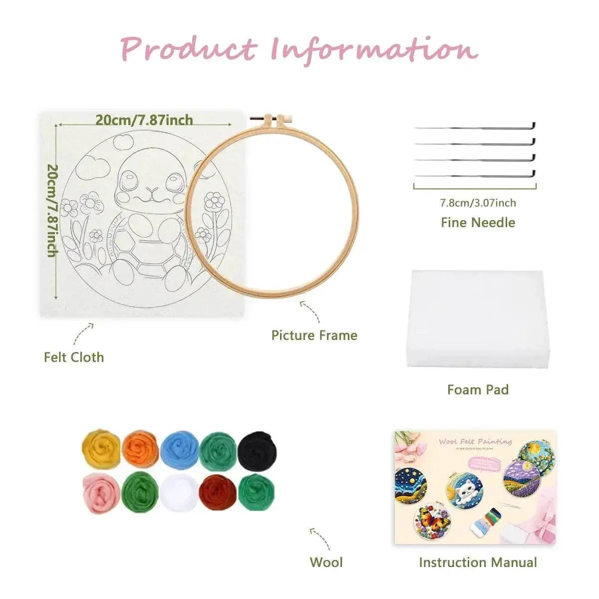  GATYZTORY DIY Wool Painting Kit With Frame Felting Needles Handmade Picture Kit Hot Air Balloon For Home Decors Crafts Gift ﻿ -  ToylandEU™