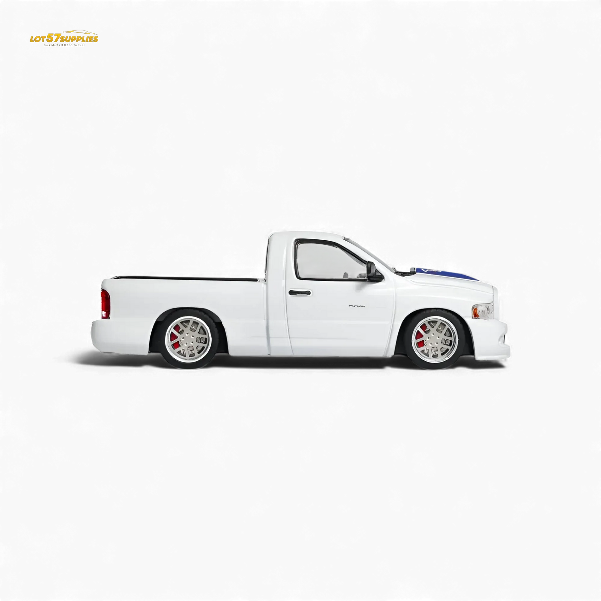 GCD Dodge RAM SRT-10 White Blue Stripe 1:64 - ToylandEU