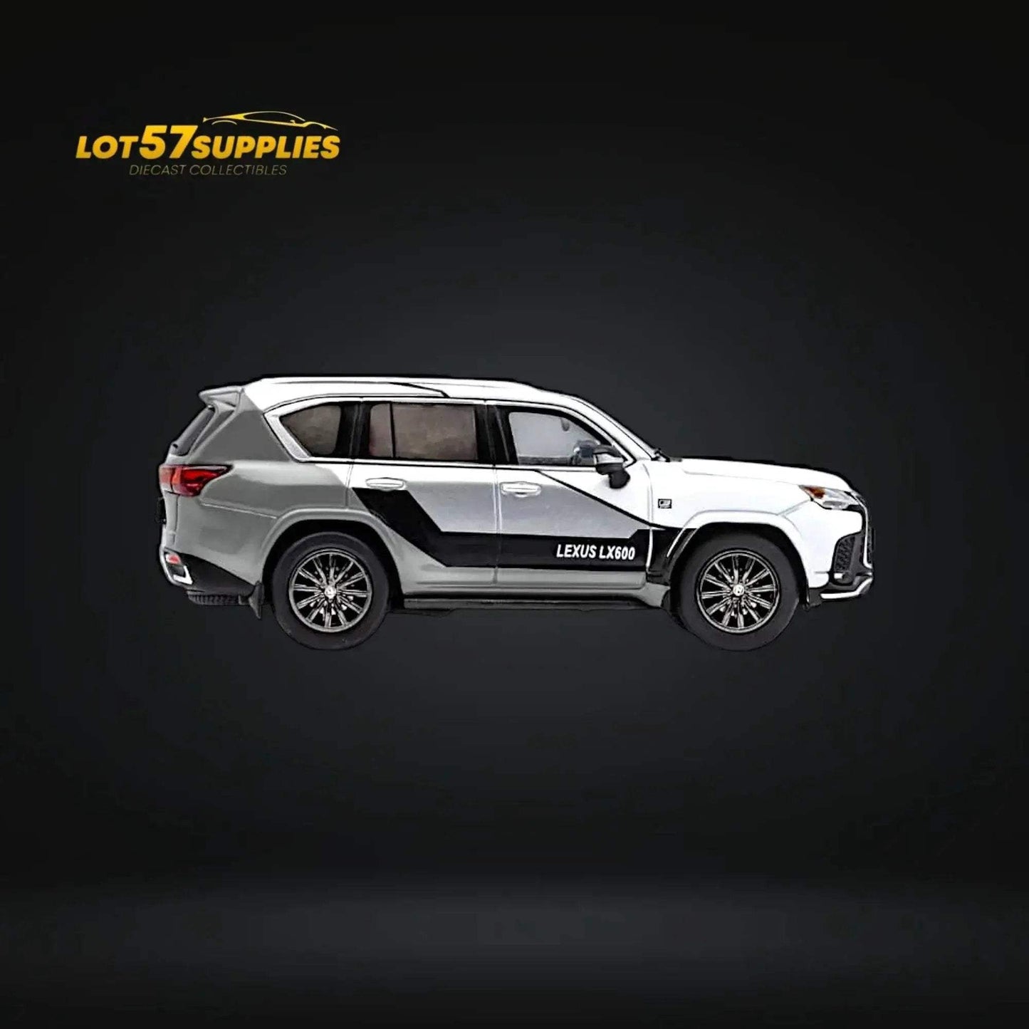 GCD Lexus LX600 Sport White & Gray Sport w/ Active Suspension 1:64 - ToylandEU