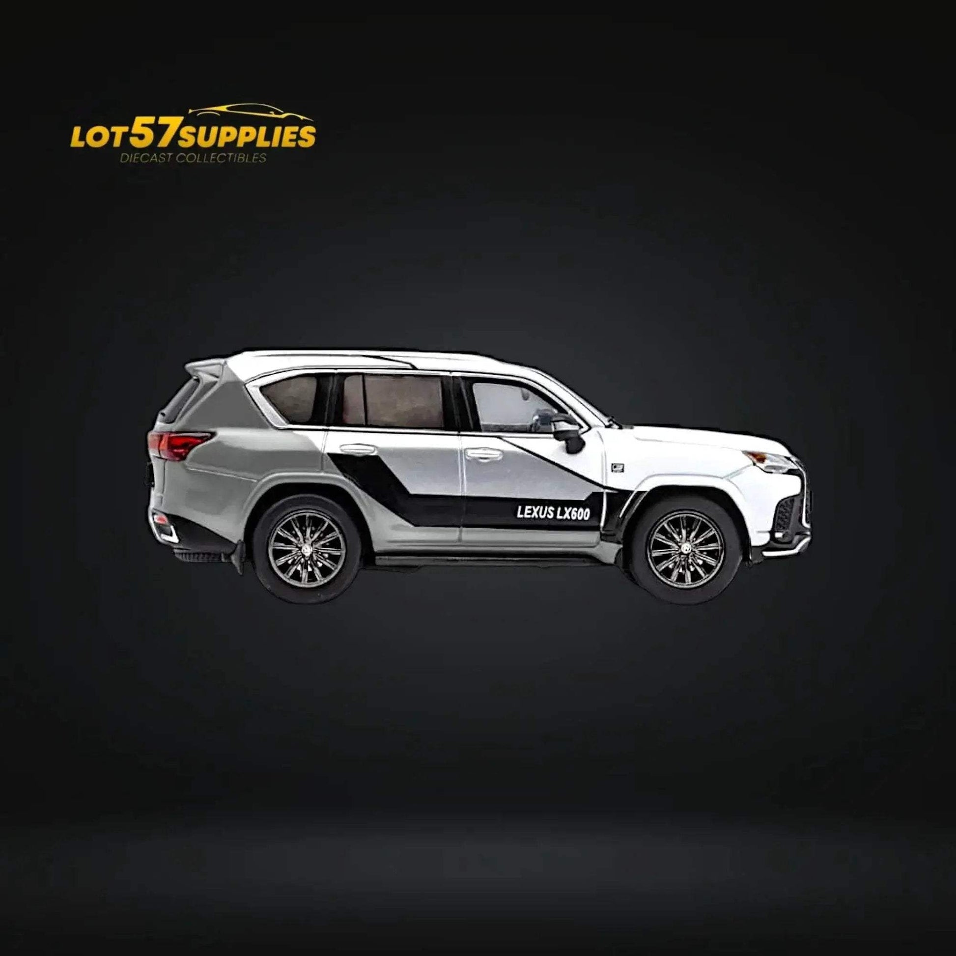 GCD Lexus LX600 Sport White & Gray Sport w/ Active Suspension 1:64 - ToylandEU